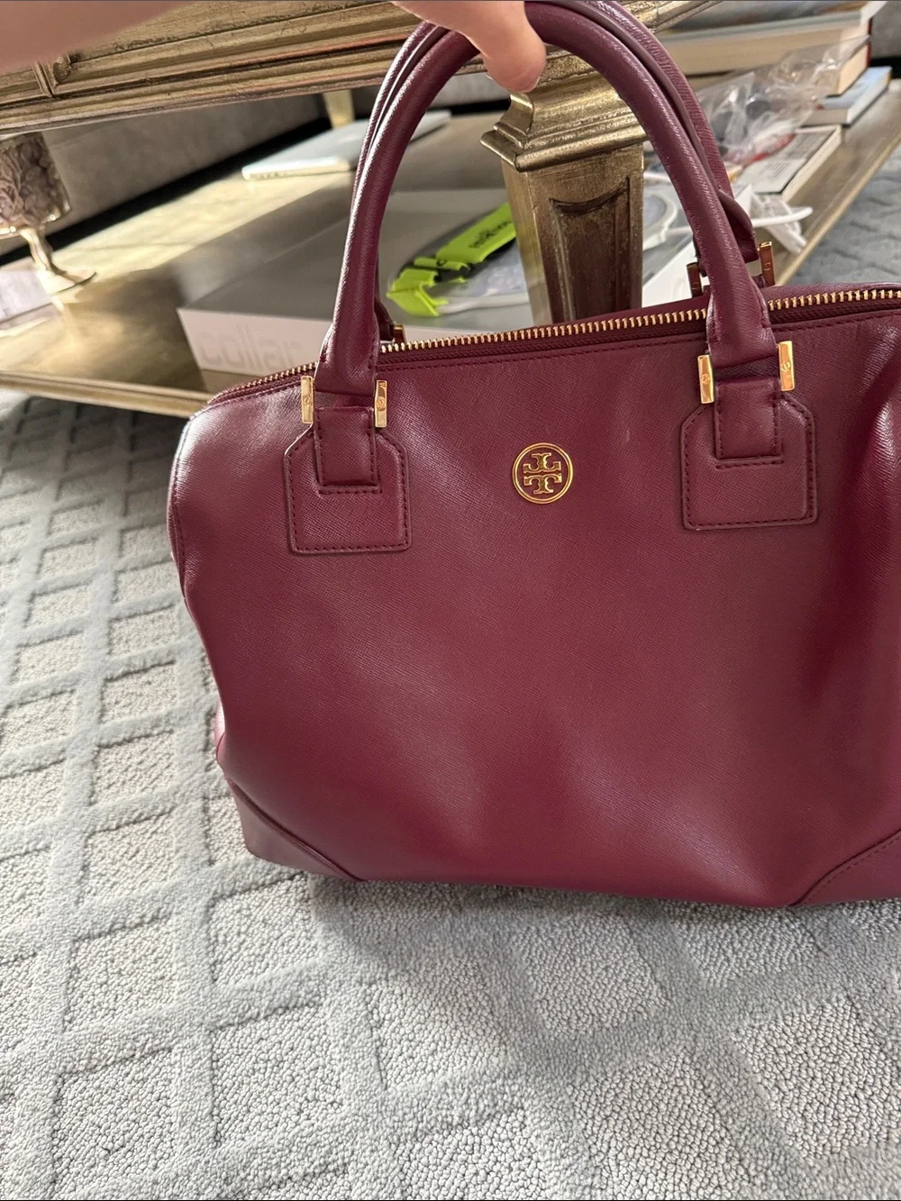Tory Burch Scarlet Saffiano Leather Satchel